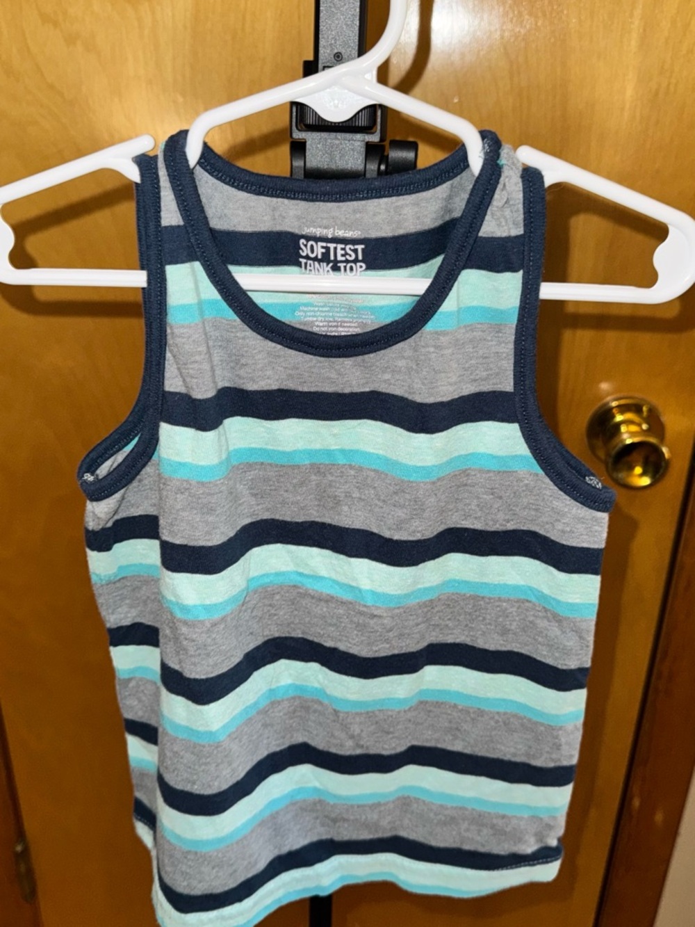 jumping beans Striped Tank Top in Gray, Navy & Aqua